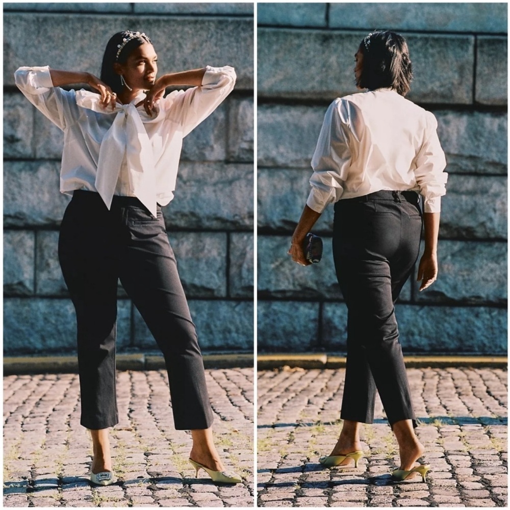 Maeve by Anthro Black The Essential Slim Kick Flare Pants Size 16